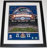 Tim Tebow, Urban Meyer, and Chris Leak TRIPLE Autographed Florida Gators 2006 Championship 16x20 Photo - Custom Framed