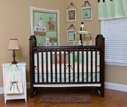 10 Piece Bedding Set (Green / Bunny Print) (18