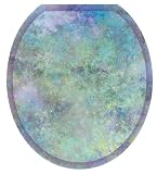 Toilet Tattoos TT-1012-R Blue Sponge Decorative Applique for Toilet Lid, Round
