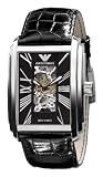  Emporio Armani Meccanico Open Heart Gents Black Leather Strap Watch :  emporio armani meccanico open heart gents black leather strap watch