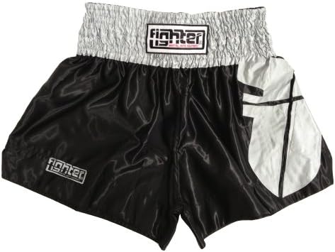 Fighter Thai Trunks - Black/Silver - Small
