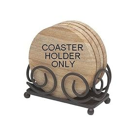 Click here to buy Dark Brown Upright Scroll Coaster Holder - Style h45 by Thirstystone.