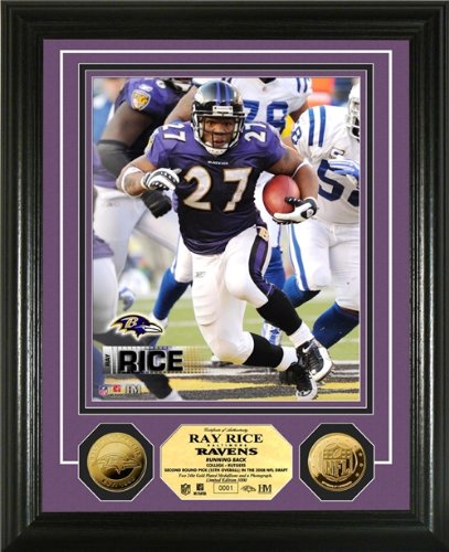 Ray Rice Framed Baltimore Ravens 24KT Gold Coin Photo Mint