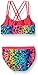 Angel Beach Girls' Leo Animal Foil Multi Strap X Back Flounce Bikini Set