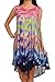 Sakkas Nora Sleeveless Embroidered Short Tie Dye Caftan Dress/Cover Up