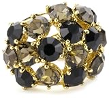 Trina Turk Jewel Encrusted Gold On Black And Brown Ring