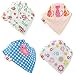 Zippy Fun Baby and Toddler Bandana Bib - Absorbent 100% Cotton Front Drool Bibs with Adjustable Snaps (4 Pack Gift Set) Cool Girls