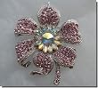 Pink Crystals Flower Pin B1W23