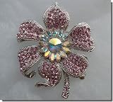 Pink Crystals Flower Pin B1W23
