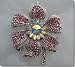 Pink Crystals Flower Pin B1W23