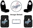 MLB Los Angeles Dodgers 5 PC Auto Accessories Combo Kit - Rubber Floor Mats, Seat Covers and Chrome License Plate Frame