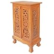 Handmade Asian Furniture - 32" Flower Vines Storage Cabinet / End Table - Natural Finish