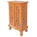 Handmade Asian Furniture - 32" Flower Vines Storage Cabinet / End Table - Natural Finish