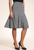 Knee Length Double Diamond Print Jersey Skirt [T57-4555-S]