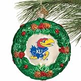 NCAA Kansas Jayhawks Glass Wreath Ornament