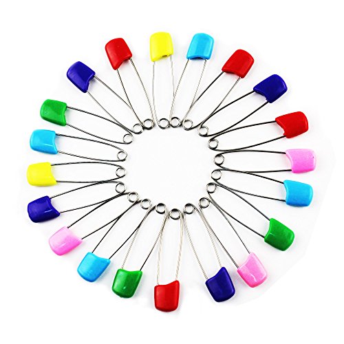 GoodLucky365 20pc Assorted Color Baby Child Infant Kids Cloth Diaper Nappy Pins Safety Safe Hold Clip Locking Cloth Size L
