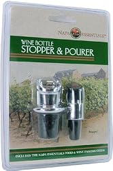 Wine bottle stopper and pourer in Blister Pack Napa Essentials including a food and wine pairing guide