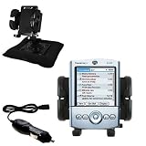 Gomadic for the PalmOne palm Tungsten T2 - PalmOne Tungsten T2 Auto Bean Bag Dash Holder with Car Charger - Uses Gomadic TipExchange