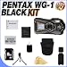 Pentax Optio WG-1 Adventure Series 14 MP Waterproof Digital Camera with 5x Wide-Angle Optical Zoom (Black) w/8GB SDHC Memory Card + Extra LI50B Extended Life Battery + Deluxe Case w/Strap + USB Card Reader + Memory Card Wallet + Accessory Saver Bundle!