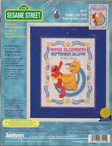 Sesame Street Counted Cross Stitch Star Gazer Birth Announcement