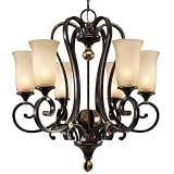 Golden Lighting 3966-6 FB Portland Six Light Chandelier - Fired Bronze Finish