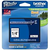 Brother Laminated Tape Black on Clear, 6mm (Tze111) - Retail Packaging ~ Brother