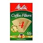 Melitta Cone Coffee Filters, Natural Brown, No. 4, 100 Count (Pack of 6)