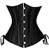 Camellias 26 Double Steel Boned Long Cut Corset Heavy Duty Waist Training Shaper