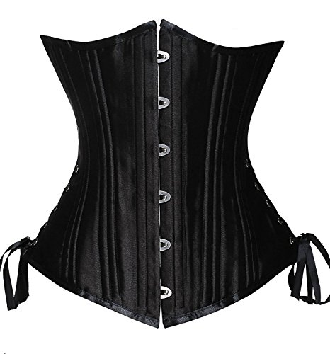 Camellias 26 Double Steel Boned Long Cut Corset Heavy Duty Waist Training Shaper