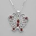 Necklace With 2.80ctw Precious Stones - Genuine Diamond, Garnets and Topaz Made in 925 Sterling silver. Total item weight 9.5g Length 16in