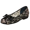 Beverly Feldman Women's Modesty Ballet Flat,Black Lace,8.5 M US