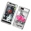 For Motorola DROID X MB810 & Droid X2 MB870 (Verizon) Rubberized Snap-on Protector Hard Case Image Cover "Sweethearts" Design
