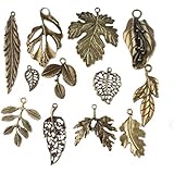 Vintage Bronze Mixed Tree Leaf Theme Tone Alloy Charms Finding Fit DIY Jewelry Making (pack of 24) by cn-lucky