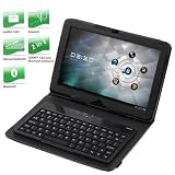 Wireless Bluetooth Keyboard + Leather Case Stand for Motorola Xoom Tablet