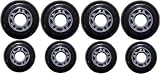 BLACK Inline Skate Wheels HiLo Set 72/80mm 82a OUTDOOR