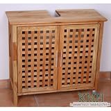 Waschbeckenunterschrank aus ge�ltem Walnussholz / Waschbeckenschrank
