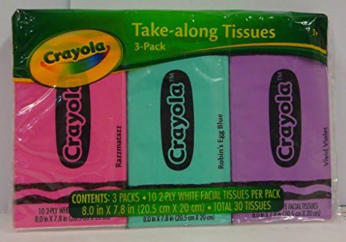 Crayola Kids Pocket/wallet Size Tissues, 10 2-ply Facial Tissues Per Package (Pack of 9) Total 90 Tissues