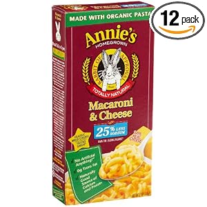 Annie's Homegrown Macaroni and Cheese 25% Less Sodium, All Natural, 6-Ounce Boxes (Pack of... by Annie's Homegrown