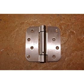 Satin Nickel 4 X 4 with 5/8 Radius Spring Door Hinges