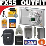 Panasonic Lumix DMC-FX55S 8.1MP Digital Camera with 2GB SD Card + Deluxe DB ROTH Accessory Kit
