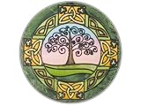 7 ROUND Stained ART Glass IRISH Collection CELTIC TREE OF LIFE Panel WINDOW