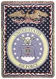 U.S. Air Force Insignia 3 Layer Afghan Throw Blanket 50 x 70
