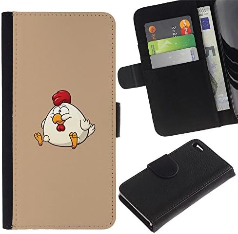iKiki Tech / Flip PU Leather Case Cover - Cartoon Fat Amusing Funny - Apple iPhone 4 / 4S