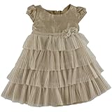 Kate Mack Gold Cap Sleeve Sheer Tier Dress Kate Mack Gold Cap Sleeve Sheer Tier Dress