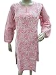 Cotton Designer Kurta Pink Chikan Embroidered Dress Tunic