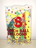 8 Multicoloured Punch Ball Balloons