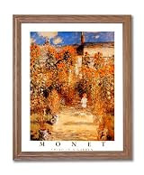 Claude Monet Girl Woman Sunflower Garden Landscape Home Decor Wall Picture Oak Framed Art Print
