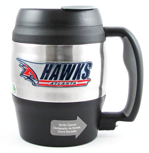 NBA Atlanta Hawks 52-Ounce Stainless Steel Macho Travel Mug with Bottle Opener