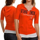 Virginia Cavaliers Ladies Orange Everlast Short Sleeve Full Zip Hoodie Jacket (Medium)
