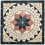 Alfagres Tumbled Marble Floor Medallions V Selva Boticcino Rojo Ceramic Tile  Stone